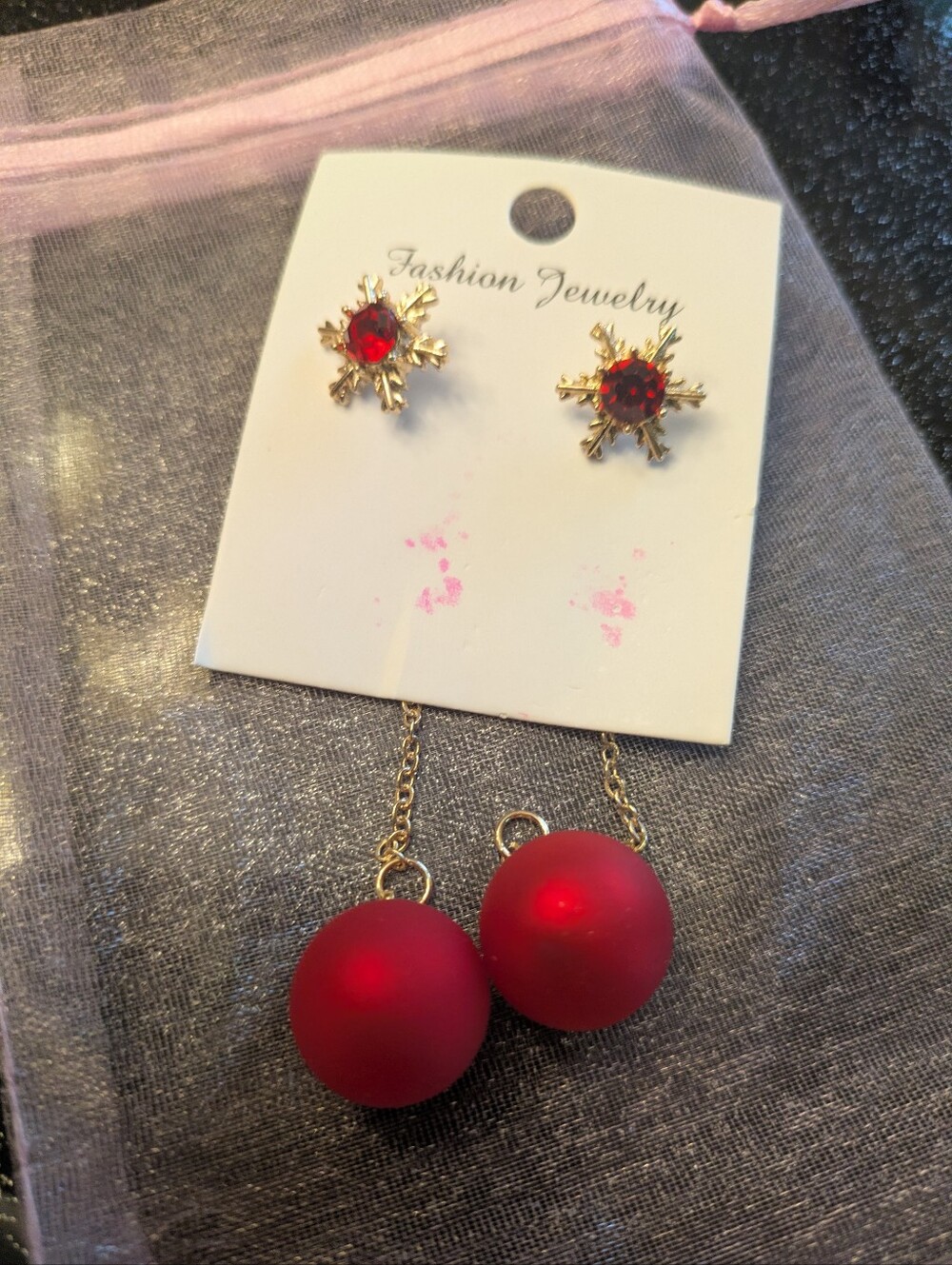22. NWT Red Balls/Stars Earrings (3/$25//Free With $50. Purchase)